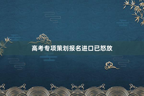 高考专项策划报名进口已怒放